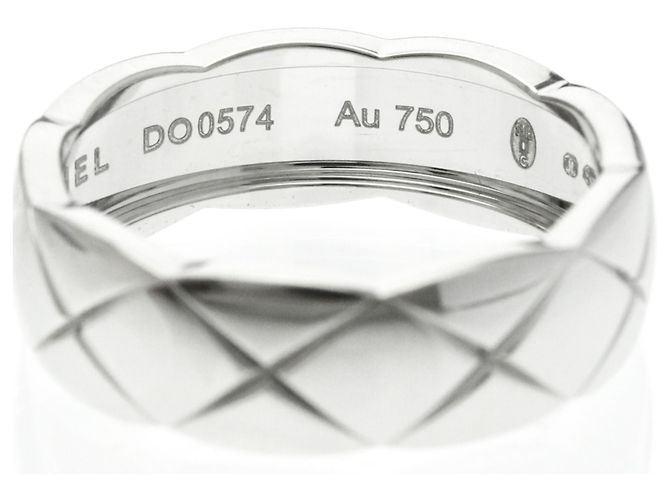 Anello Chanel Coco Crush Modello Medio Oro Bianco () Moda Anello Banda Argento Senza Pietra - vista 6