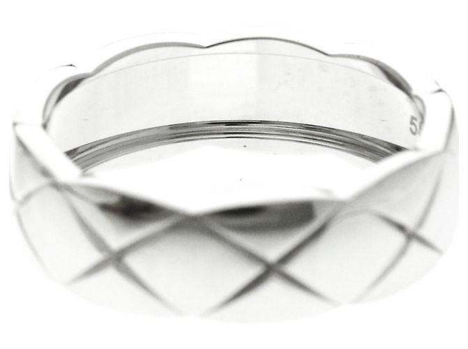Anello Chanel Coco Crush Modello Medio Oro Bianco () Moda Anello Banda Argento Senza Pietra - vista 8