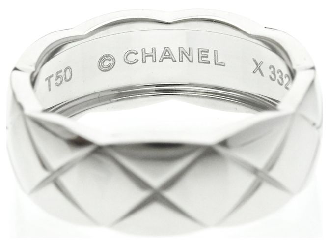 Anello Chanel Coco Crush Modello Medio Oro Bianco () Moda Anello Banda Argento Senza Pietra - vista 5
