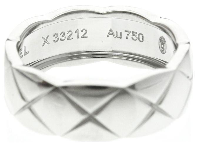 Anello Chanel Coco Crush Modello Medio Oro Bianco () Moda Anello Banda Argento Senza Pietra - vista 6