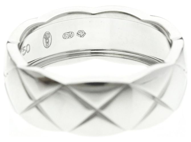 Anello Chanel Coco Crush Modello Medio Oro Bianco () Moda Anello Banda Argento Senza Pietra - vista 7
