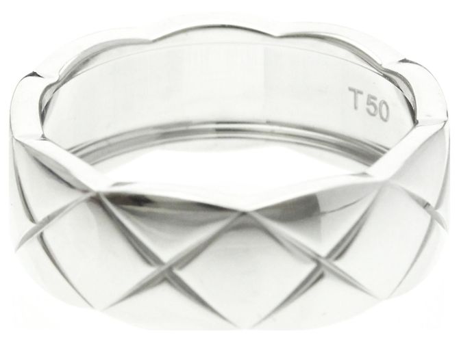 Anello Chanel Coco Crush Modello Medio Oro Bianco () Moda Anello Banda Argento Senza Pietra - vista 8