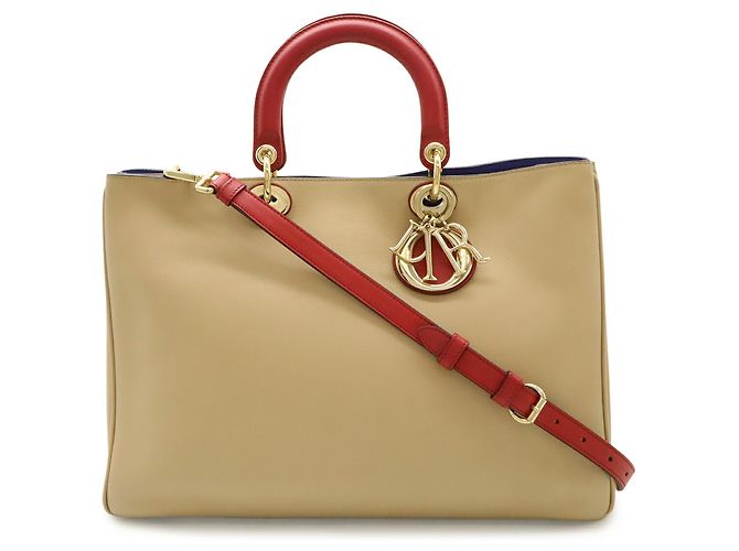 Borsa a mano/shoulder Diorissimo Christian Dior, pelle, beige. - vista 2