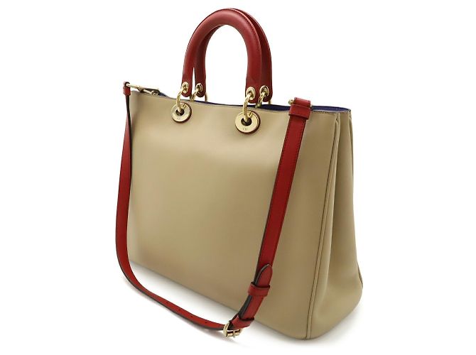 Borsa a mano/shoulder Diorissimo Christian Dior, pelle, beige. - vista 3