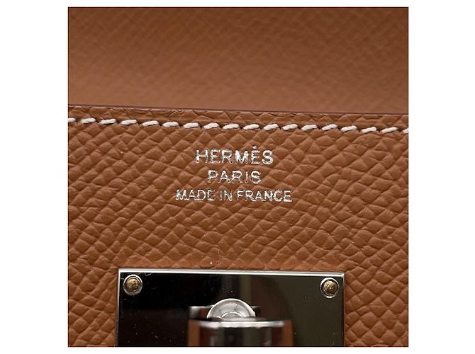 Hermès Cartera Kelly Long de cuero Epsom dorado con estampilla B - vista 11