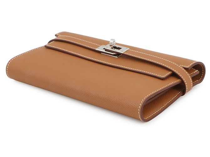 Hermès Cartera Kelly Long de cuero Epsom dorado con estampilla B - vista 2