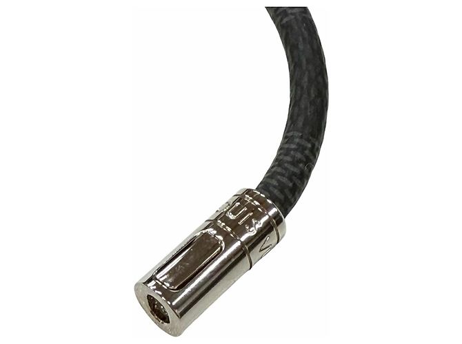 LOUIS VUITTON Bracciale Damier Graphite Keep It Bangle Nero Argento Fabbricato in Spagna Uomo - vista 4