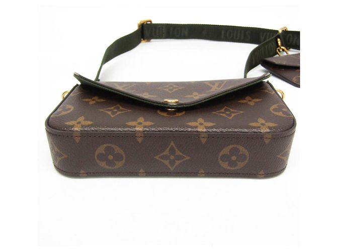 Borsa a Spalla Louis Vuitton Monogram Multi Pochette Felicie Donna Nera, Khaki Nero - vista 7