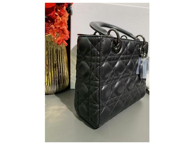 Borsa Lady Dior Dior in pelle di agnello nera Nero - vista 5