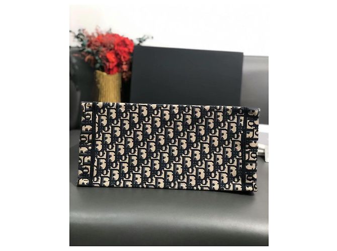 Borsa shopping Dior stampa floreale blu media Nero - vista 4