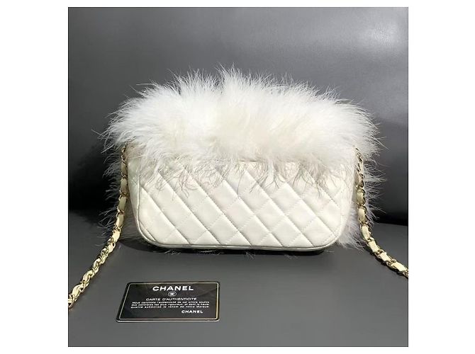 Chanel Borsa CF in pelliccia bianca Bianco - vista 2