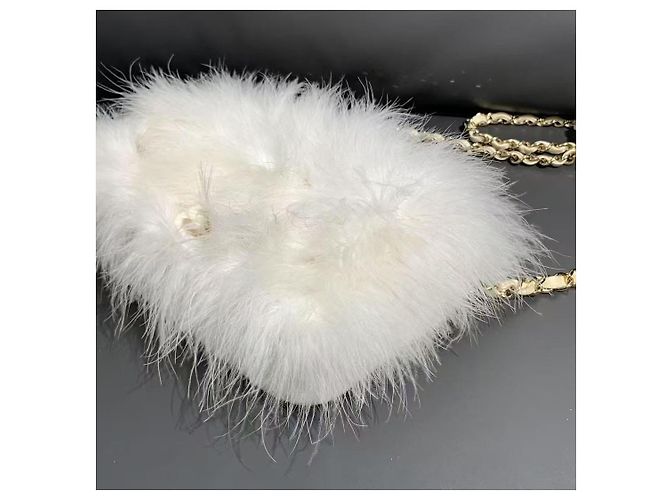 Chanel Borsa CF in pelliccia bianca Bianco - vista 4