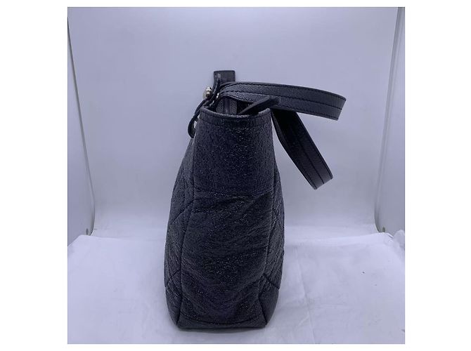 Borsa tote Chanel piccola nera e argento in pelle Nero - vista 2