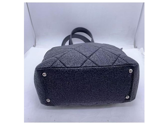 Borsa tote Chanel piccola nera e argento in pelle Nero - vista 3