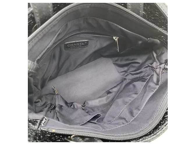 Borsa tote Chanel piccola nera e argento in pelle Nero - vista 6