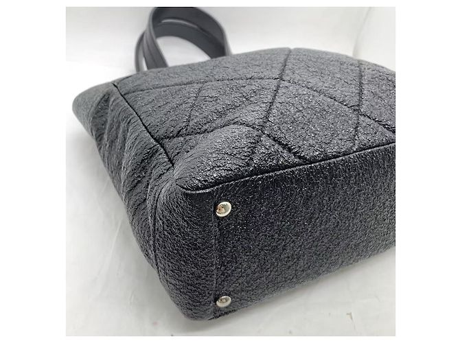 Borsa tote Chanel piccola nera e argento in pelle Nero - vista 8