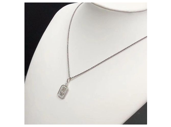 Collana Harry Winston Bottiglia di Profumo in Diamanti e Platino Argento - vista 2