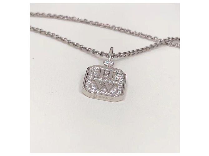 Collana Harry Winston Bottiglia di Profumo in Diamanti e Platino Argento - vista 4