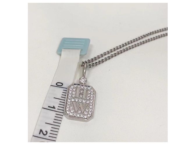 Collana Harry Winston Bottiglia di Profumo in Diamanti e Platino Argento - vista 6
