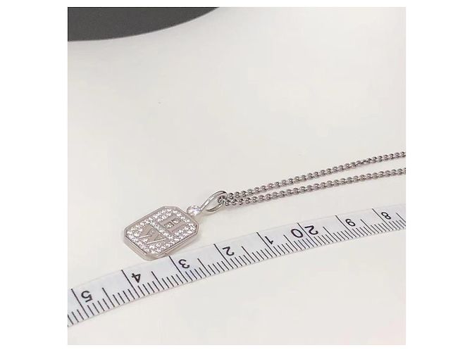 Collana Harry Winston Bottiglia di Profumo in Diamanti e Platino Argento - vista 7