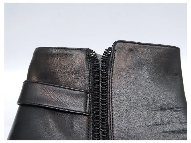 BOTAS ANKLE LOUIS VUITTON 38 EN CUERO IRIDISCENTE NEGRO - vista 12