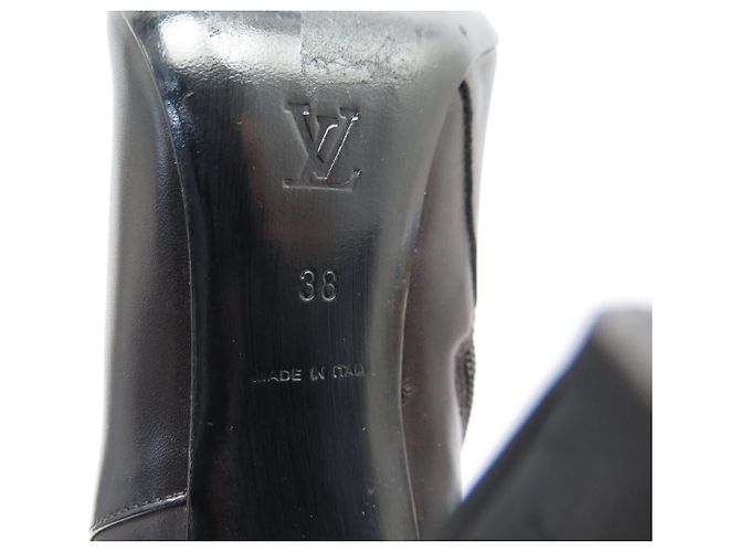 BOTAS ANKLE LOUIS VUITTON 38 EN CUERO IRIDISCENTE NEGRO - vista 7