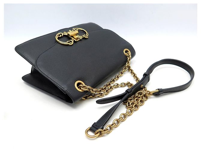 BORSA A MANO SALVATORE FERRAGAMO GANCINI IN PELLE GRAIN NERA Nero - vista 6