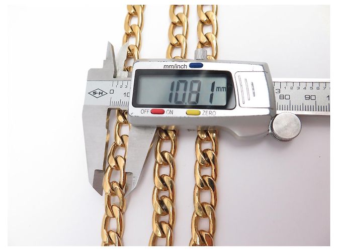 CHANEL KETTENGÜRTEL MIT 3 REIHEN CC LOGO MEDAILLON GRÖSSE 65 BIS 85 Golden - Ansicht 16