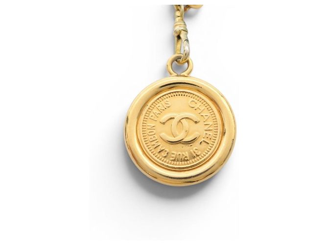 CHANEL KETTENGÜRTEL MIT 3 REIHEN CC LOGO MEDAILLON GRÖSSE 65 BIS 85 Golden - Ansicht 6