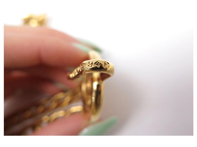 CHANEL KETTENGÜRTEL MIT 3 REIHEN CC LOGO MEDAILLON GRÖSSE 65 BIS 85 Golden - Ansicht 8