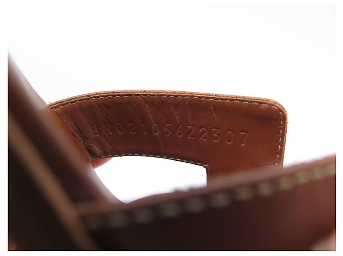 Hermès MULES HERMES ORAN H021056Z2 38.5 CUOIO BOX MARRONE SANDALI SCARPE - vista 10