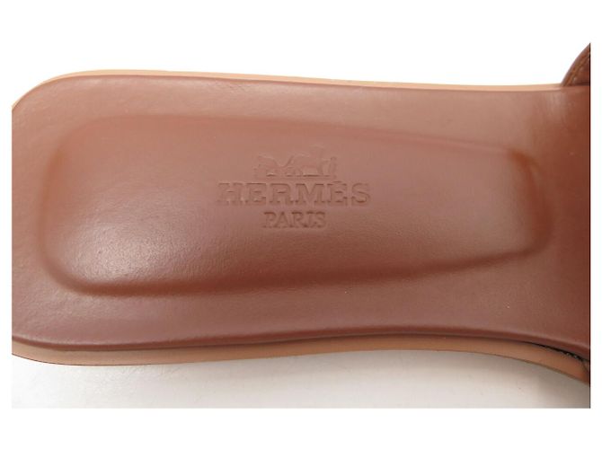 Hermès MULES HERMES ORAN H021056Z2 38.5 CUOIO BOX MARRONE SANDALI SCARPE - vista 9