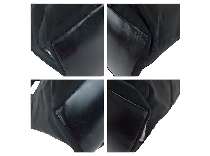 Tote Borsa a spalla in nylon e pelle nera Prada Nero - vista 3