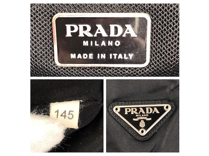Tote Borsa a spalla in nylon e pelle nera Prada Nero - vista 4