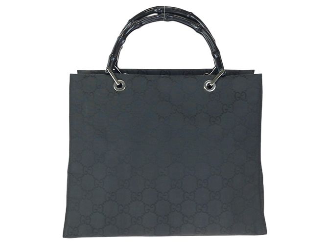 Gucci Bamboo Nylon GG Tote Bag Schwarz - Ansicht 2