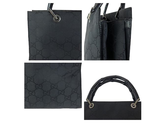 Gucci Bamboo Nylon GG Tote Bag Schwarz - Ansicht 5