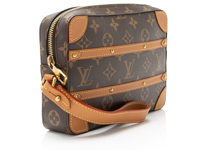 Pochette Soft Trunk Studded in Tela Monogram Louis Vuitton Marrone - vista 2
