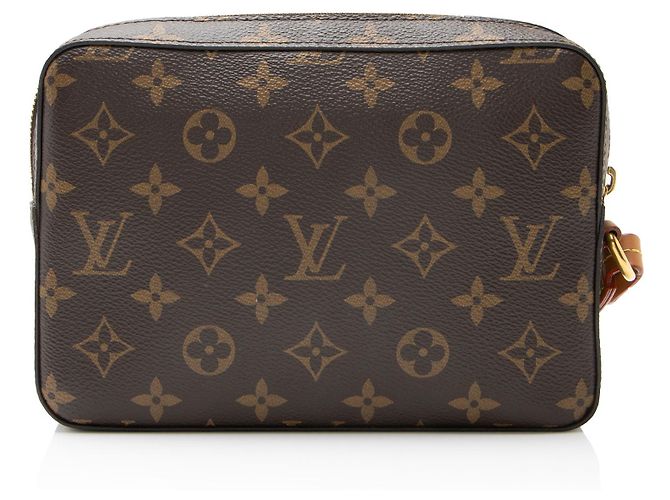 Pochette Soft Trunk Studded in Tela Monogram Louis Vuitton Marrone - vista 3
