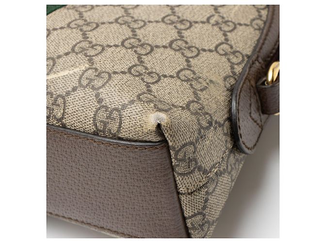 Bolsa de Ombro Pequena Dome Ophidia GG Supreme da Gucci Marrom Bege - vista 10