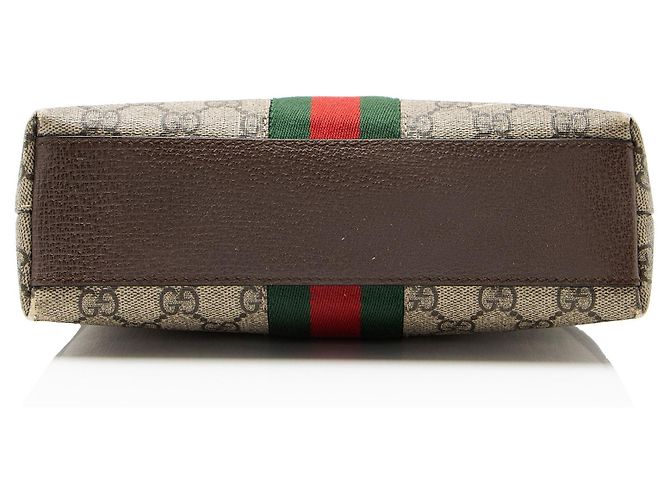 Bolsa de Ombro Pequena Dome Ophidia GG Supreme da Gucci Marrom Bege - vista 4