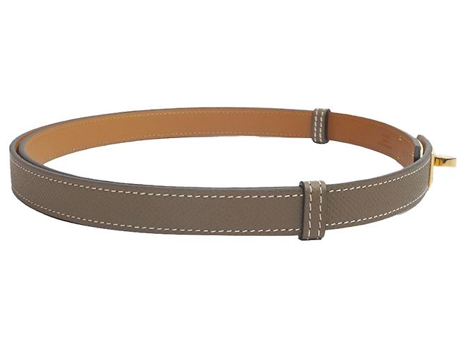 Hermès Cintura Kelly Etoupe Oro Epsom Set Completo Regalo D'oro Metallico - vue 5