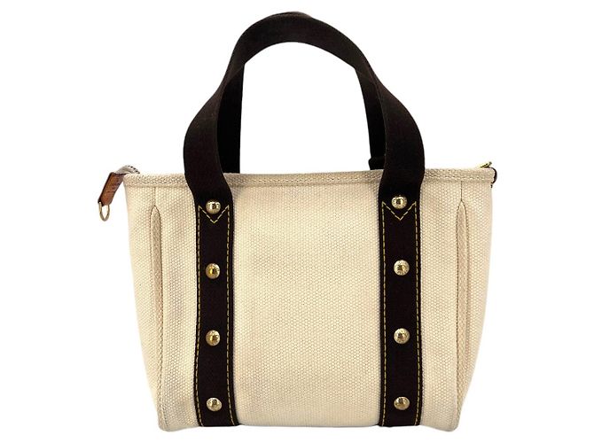 Louis Vuitton Antigua Stoffhandtasche Weiß - Ansicht 3