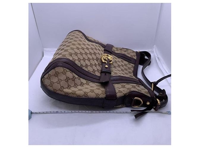 Borsa Gucci Double G Floreale in tela marrone - vista 2