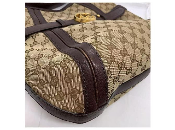 Borsa Gucci Double G Floreale in tela marrone - vista 3