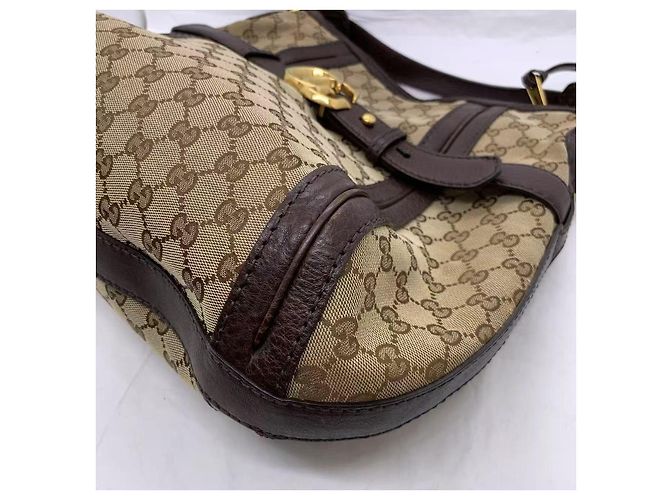 Borsa Gucci Double G Floreale in tela marrone - vista 4