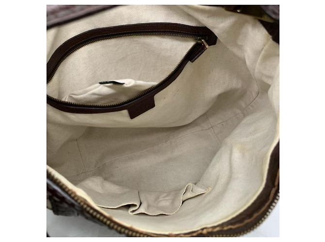 Borsa Gucci Double G Floreale in tela marrone - vista 6