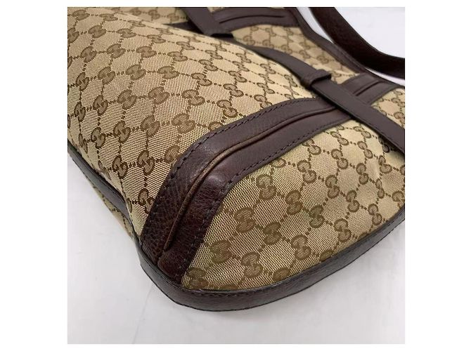 Borsa Gucci Double G Floreale in tela marrone - vista 8