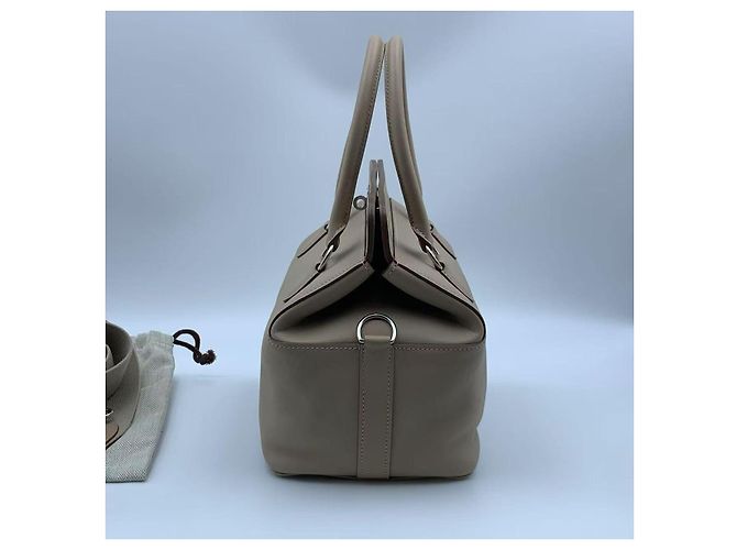 Borsa a mano Hermès Toolbox 20 Milk Box in pelle grigia Grigio - vista 3