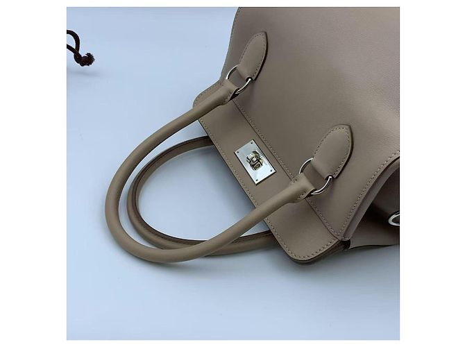 Borsa a mano Hermès Toolbox 20 Milk Box in pelle grigia Grigio - vista 6