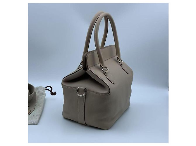 Borsa a mano Hermès Toolbox 20 Milk Box in pelle grigia Grigio - vista 8